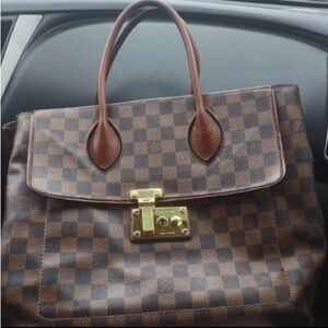 Louis Vuitton Damier Ebene Canvas Ascot Handbag